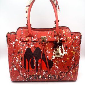 "Work-A-Holic" Custom Hand painted handbag